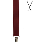 Buckle X Back Plain Braces Burgundy