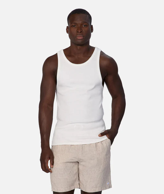 Industrie The Brando Ribbed Singlet Chalk