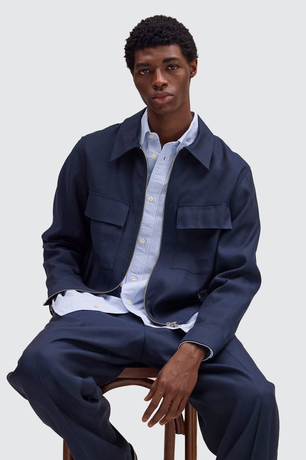 NN.07 1808 Alban Zip Jacket Deep Navy