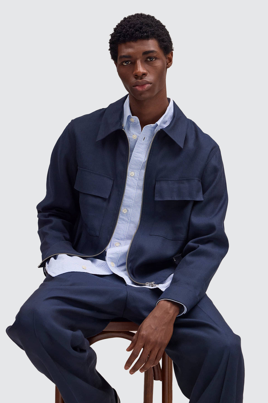 NN.07 1808 Alban Zip Jacket Deep Navy