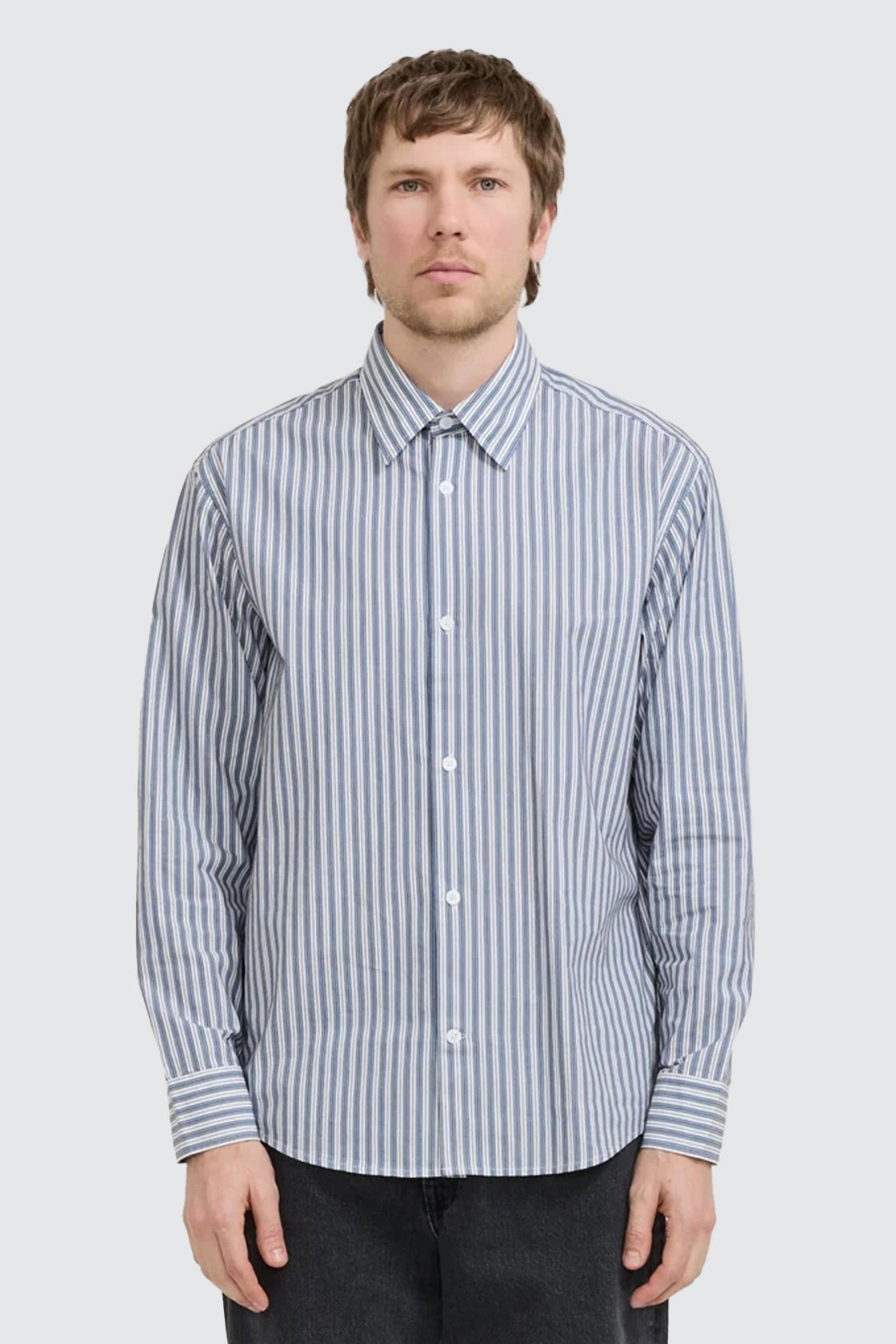 NN.07 5973 Freddy Pocket LS Shirt Sea Stripe