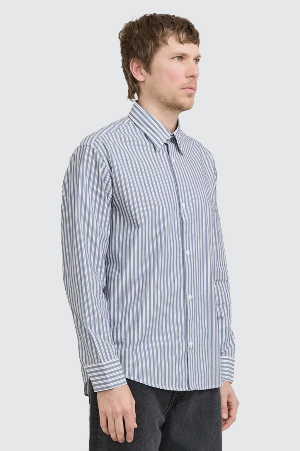NN.07 5973 Freddy Pocket LS Shirt Sea Stripe
