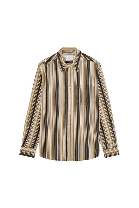 NN07 Deon 50008 LS Shirt Green Stripe