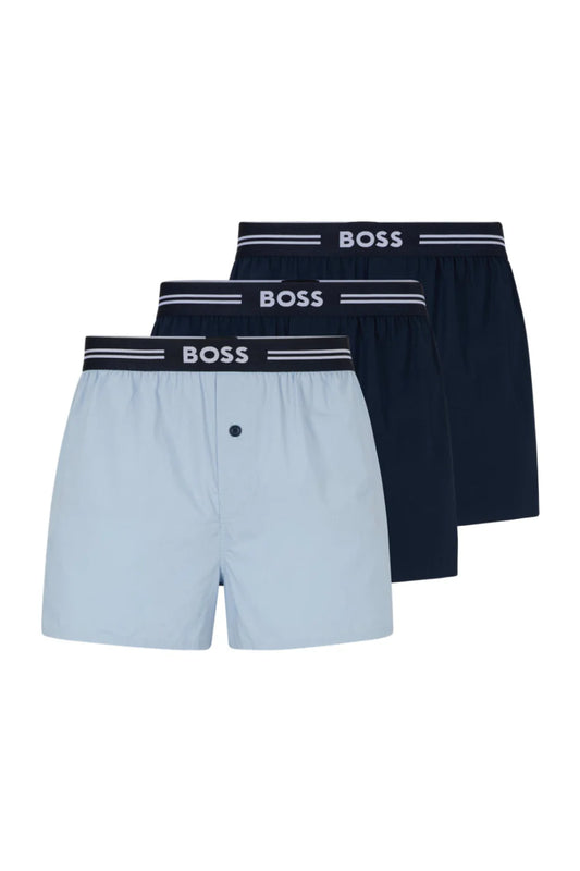 Hugo Boss 3pk Woven Boxers Dk Blue