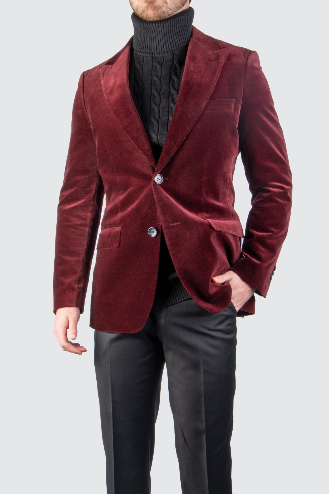 Rembrandt Velvet Evening Blazer Burgundy