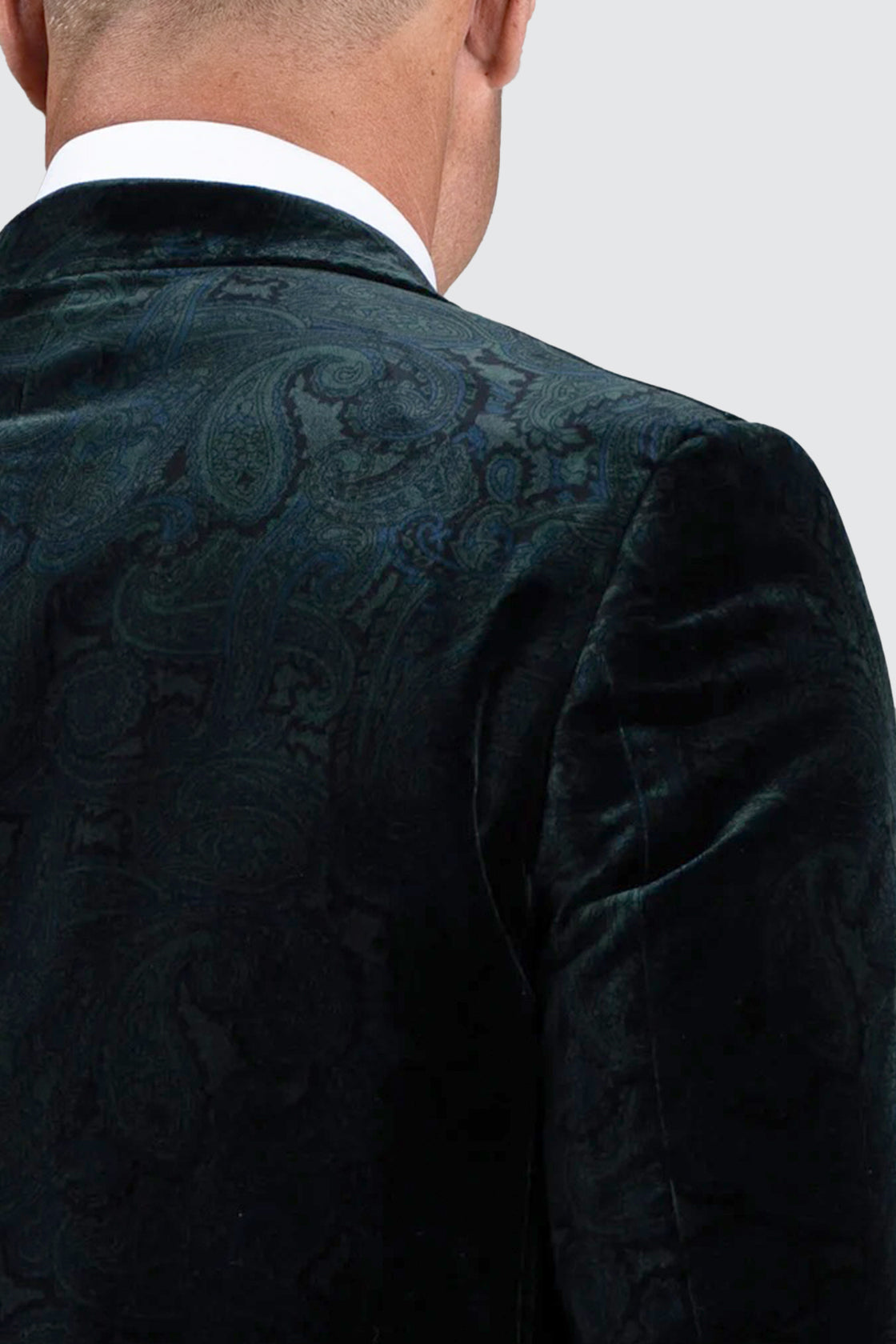 Routleys Paisley Velvet Blazer Green