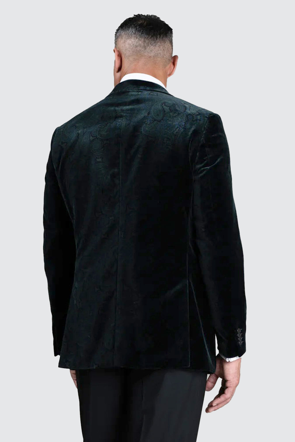 Routleys Paisley Velvet Blazer Green