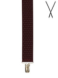 Buckle X Back Fancy Braces Burgundy Dot