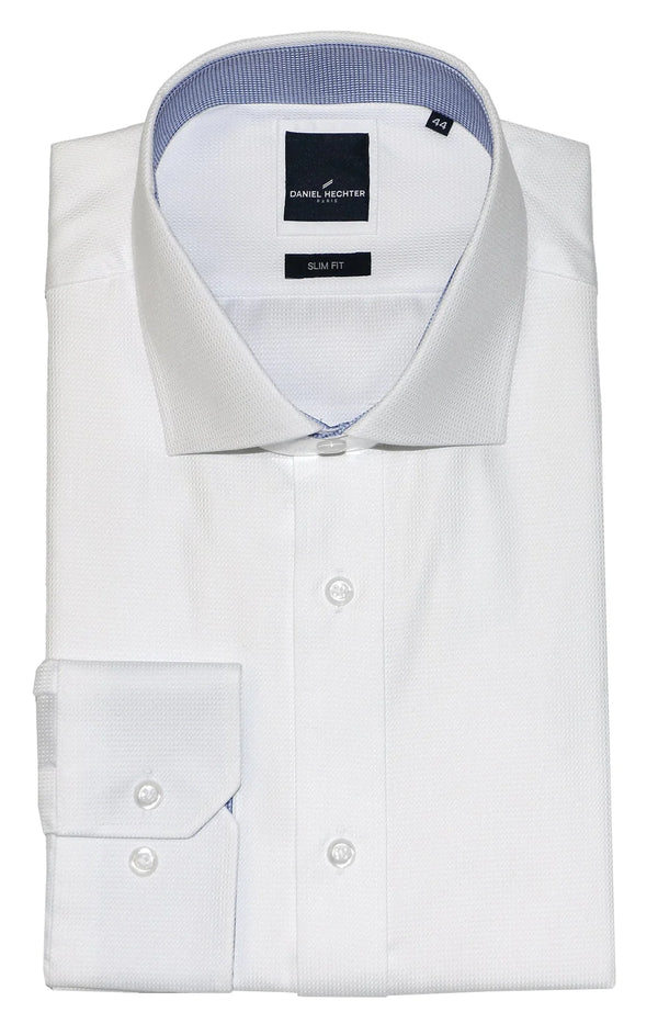 Daniel Hechter Single Cuff White Dobby Shirt