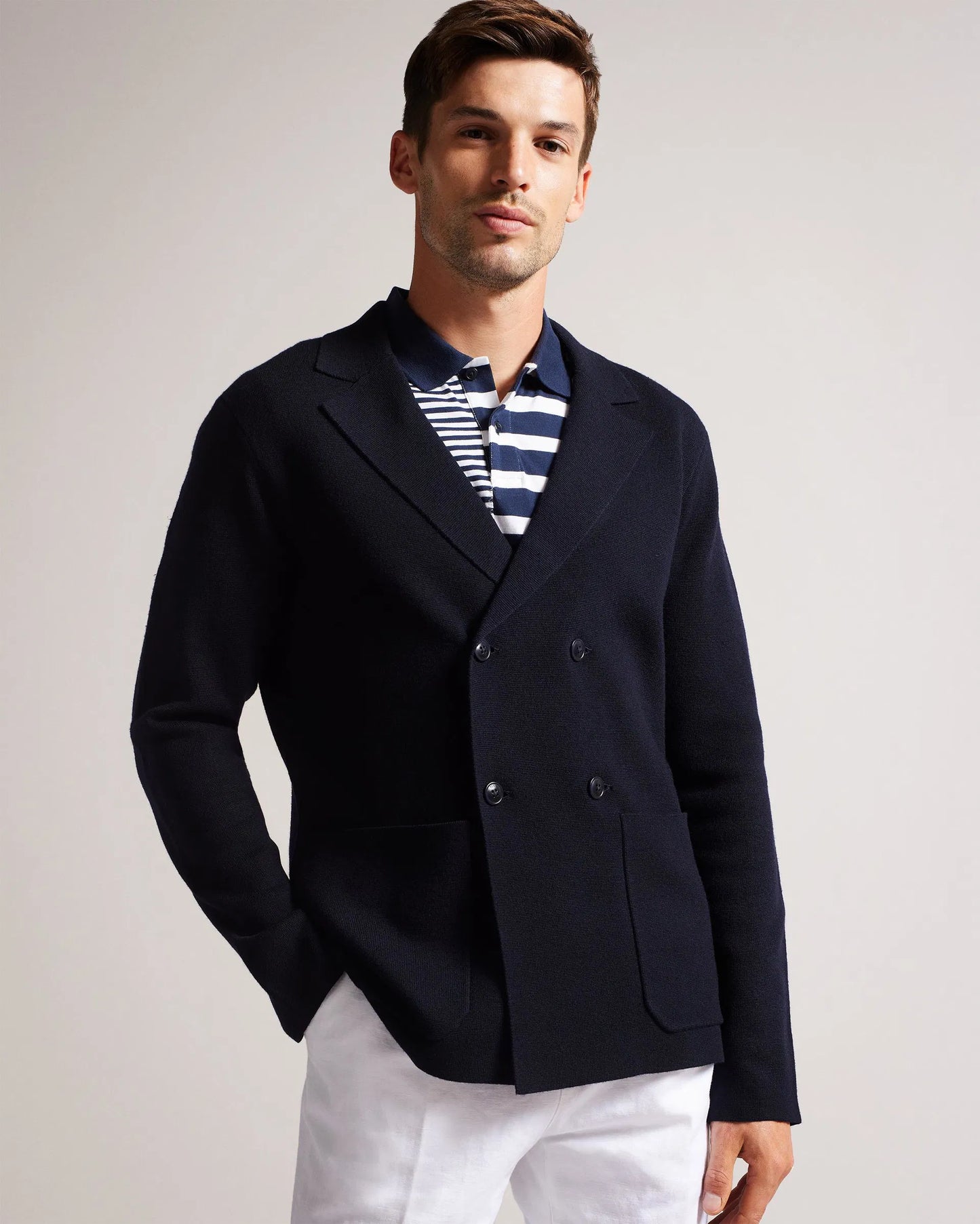 Ted Baker Sheaf Milano Stitch Blazer Navy