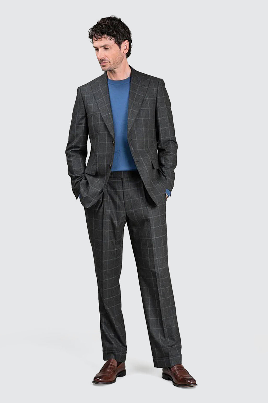 Routleys L Check Flannel Blazer Dark Green