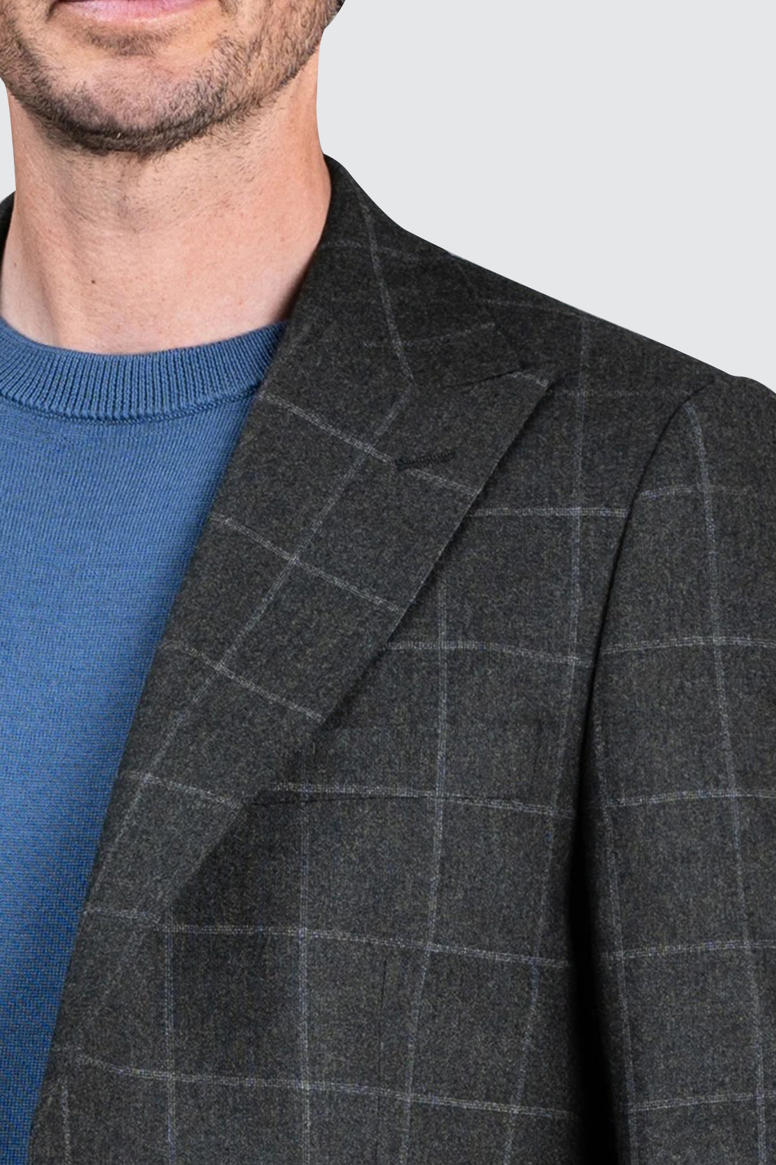 Routleys L Check Flannel Blazer Dark Green
