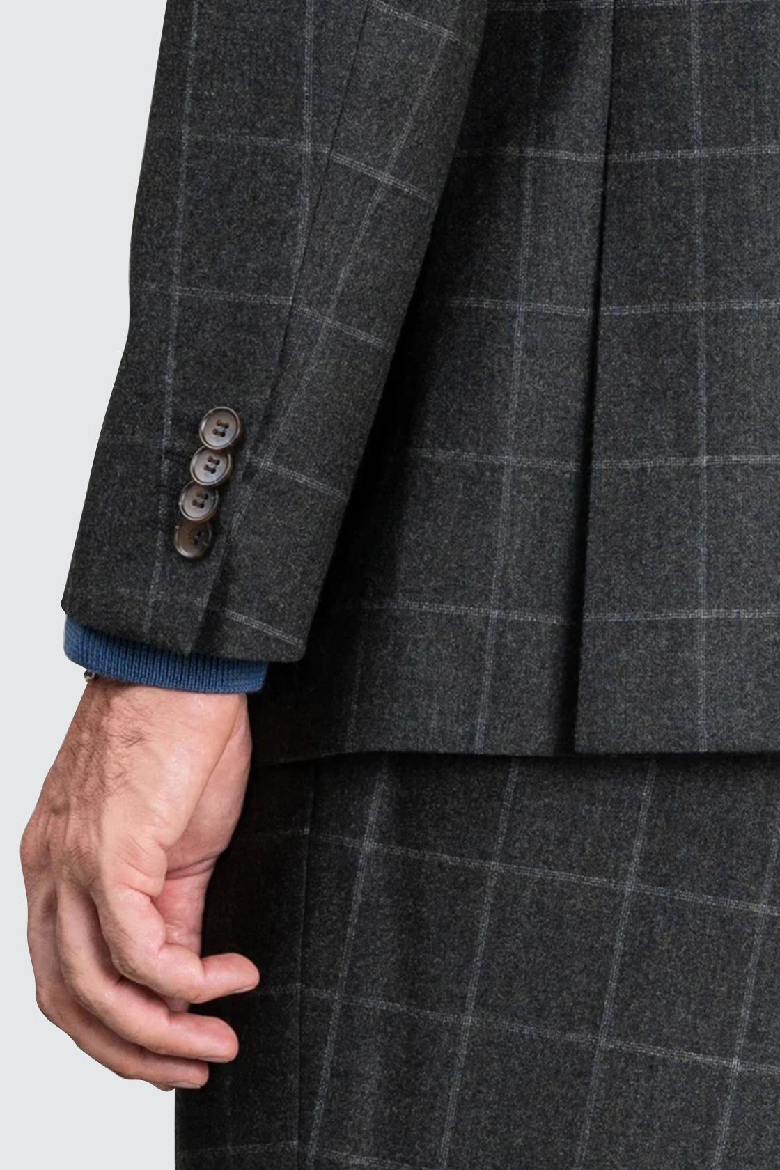 Routleys L Check Flannel Blazer Dark Green