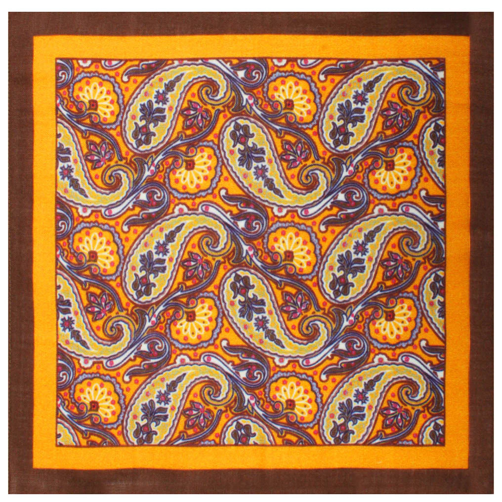 Otaa Mr Profaci Paisley Burnt Rust Wool Pkt Square