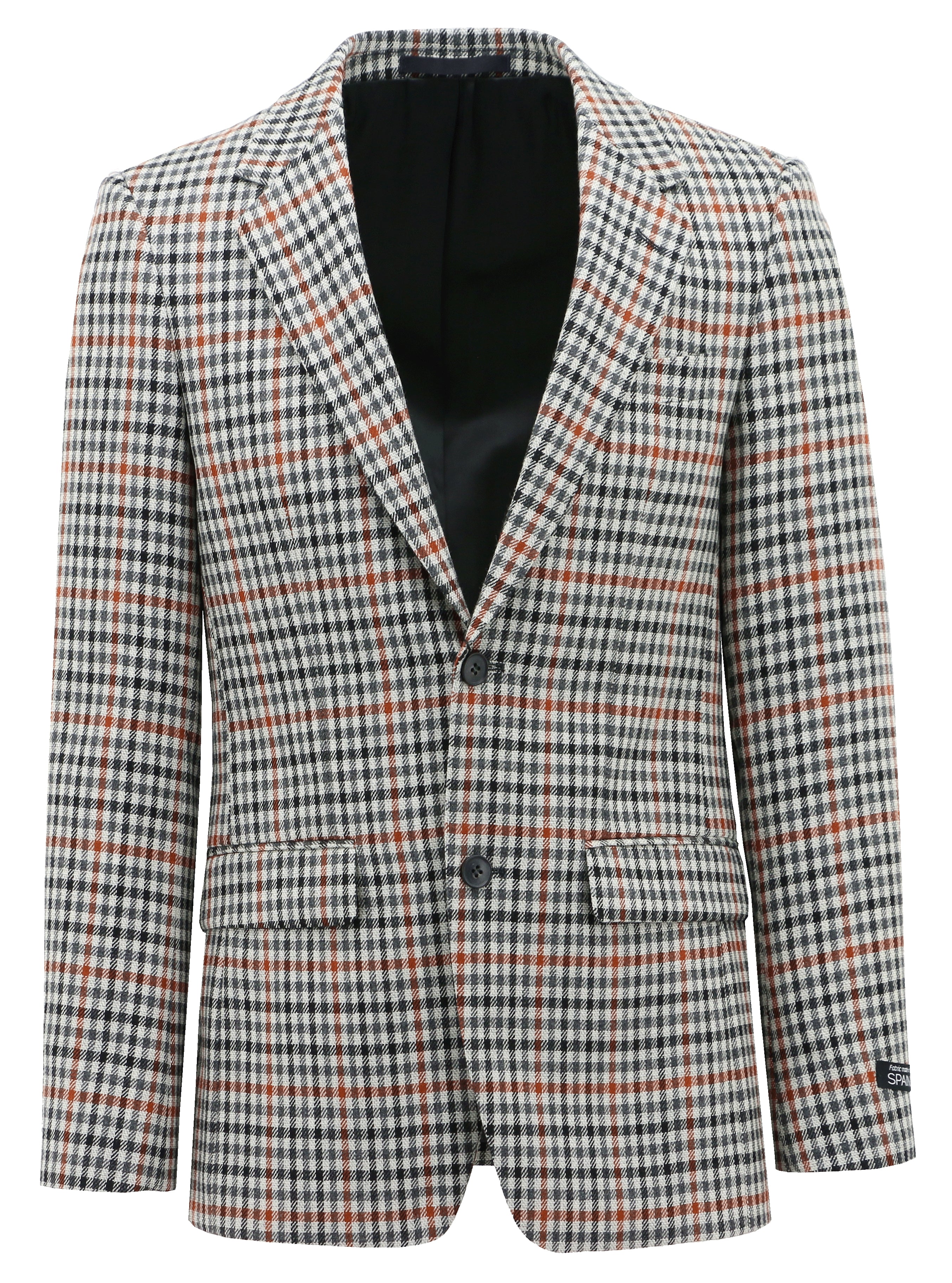 Routleys Check Sportscoat Black/Grey/Orange