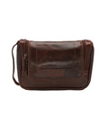 Loake Severn Leather Wash Bag Brown