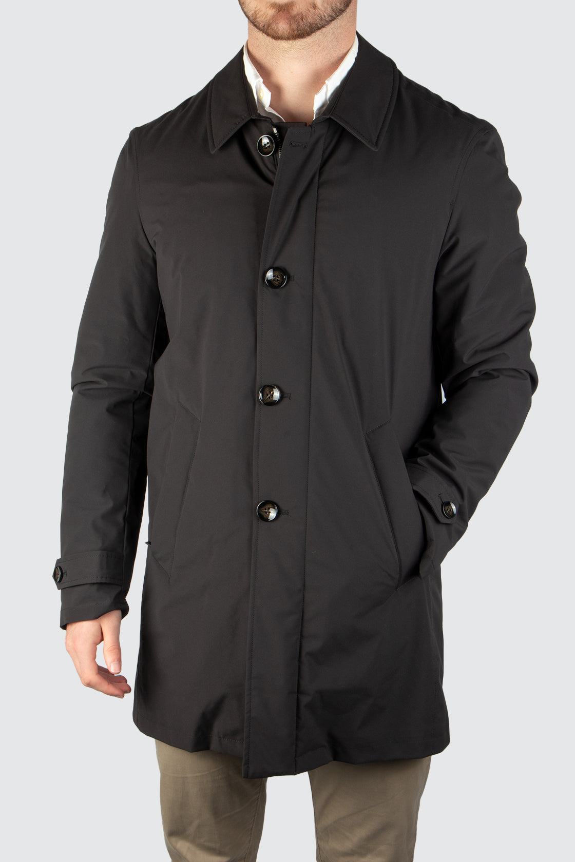 Bugatti Zip Out Lining Overcoat Black