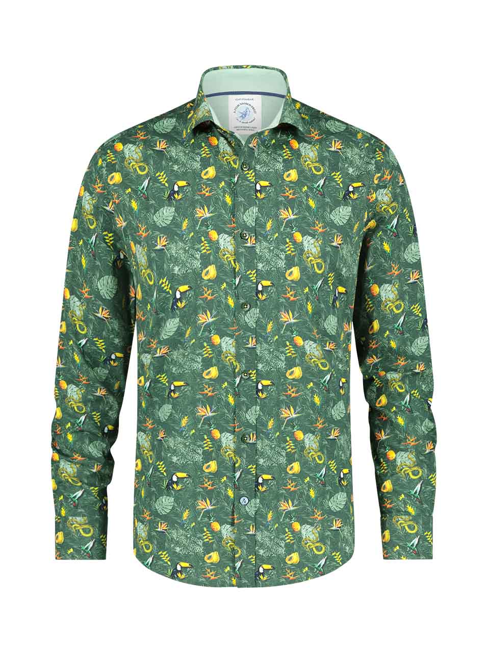 A Fish Named Fred Jungle Forest Casual Shirt Green