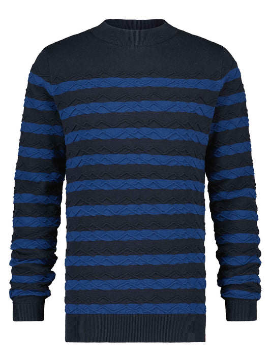 A Fish Named Fred Mountain Knit Navy Stripe