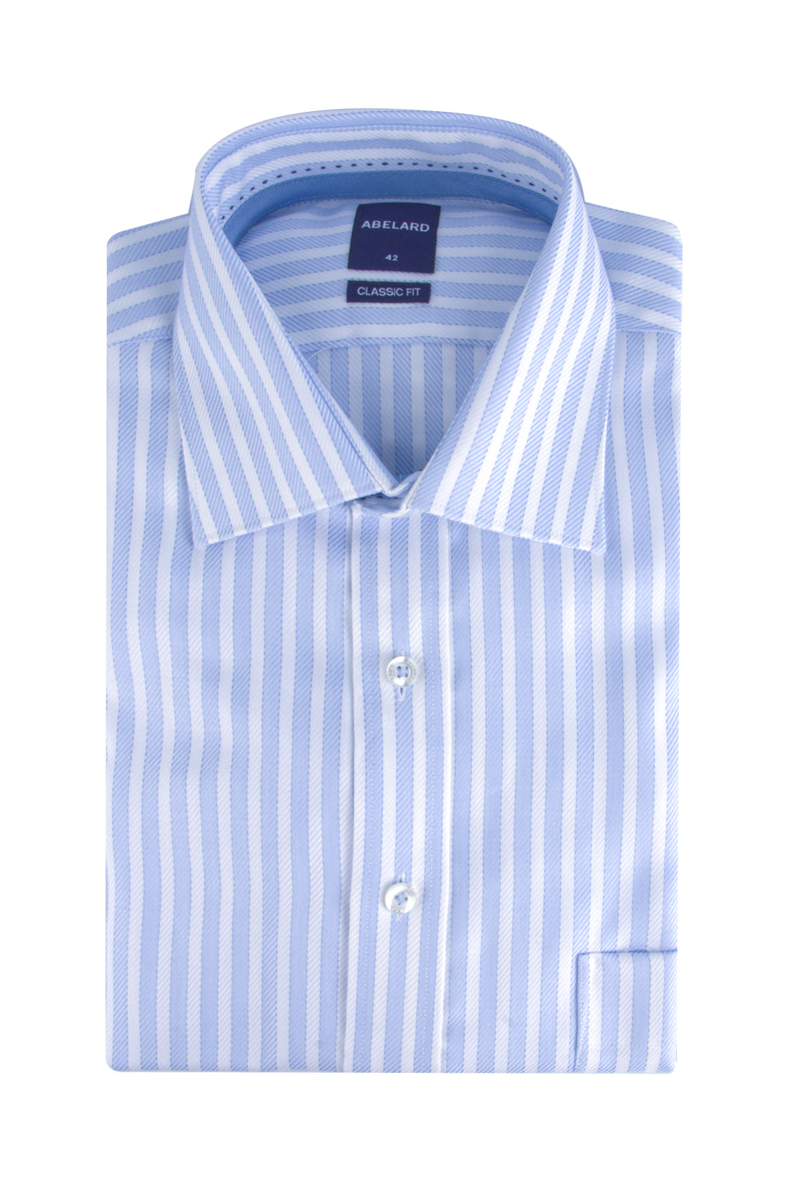 Abelard Banker Twill Stripe Classic Shirt Sky/White