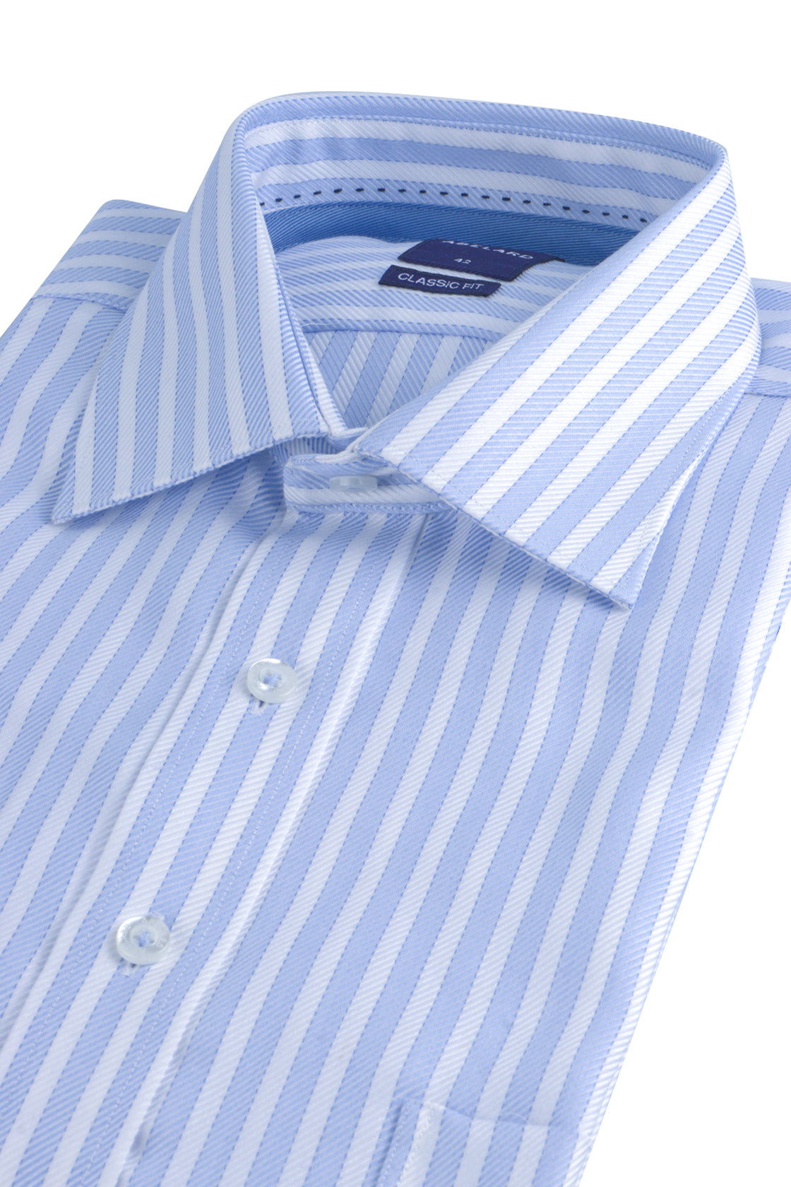 Abelard Banker Twill Stripe Classic Shirt Sky/White