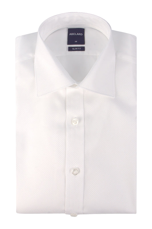 Abelard Cetana Micro-Check Slim Shirt White