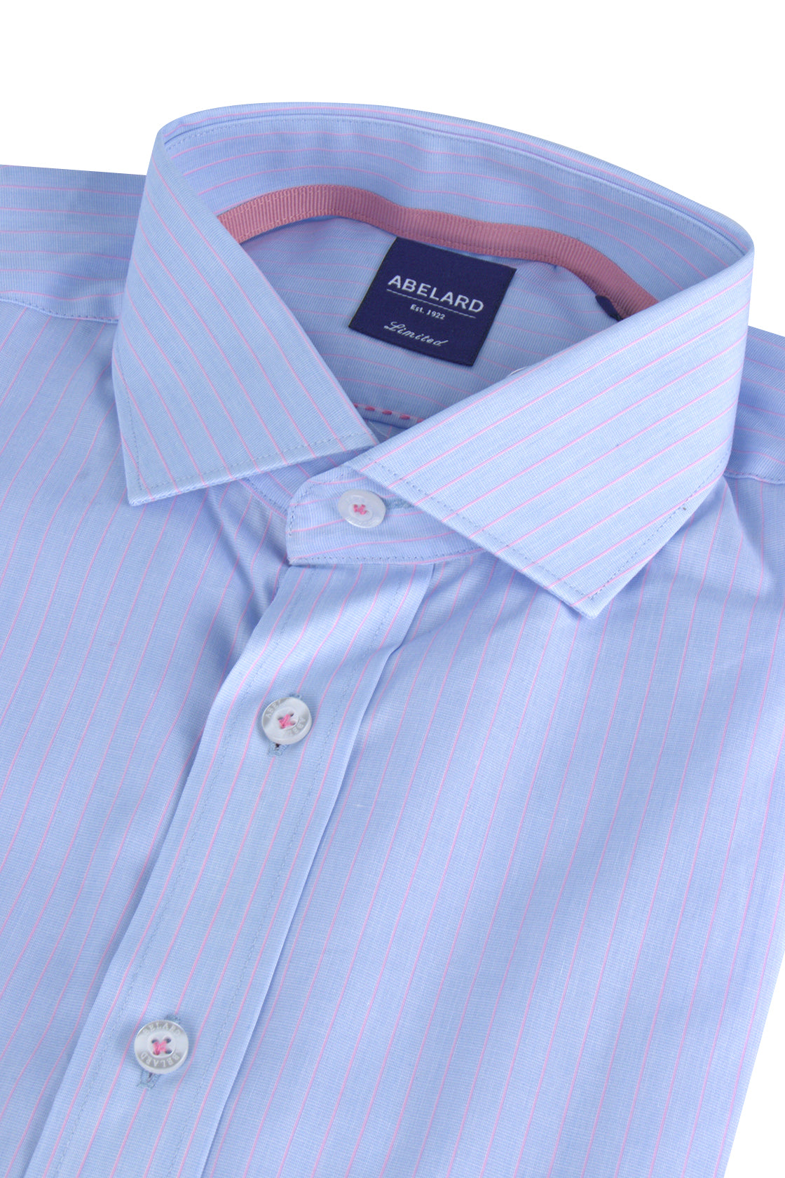 Abelard Classic Single Cuff Shirt Sky/Pink
