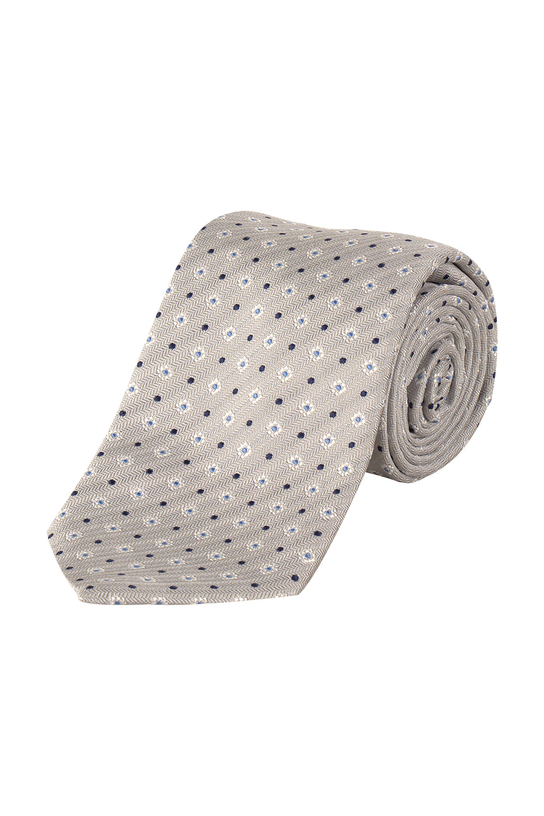 Abelard Jacquard Italian Silk Tie Silver