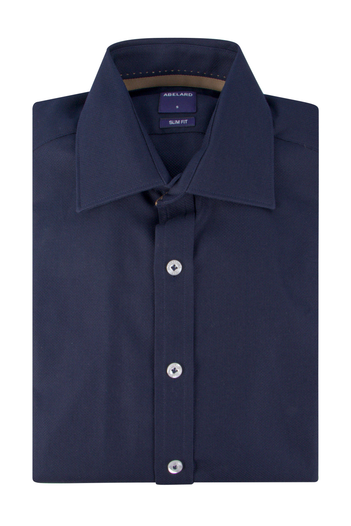 Abelard Portici Waffle Dobby Slim Shirt Navy