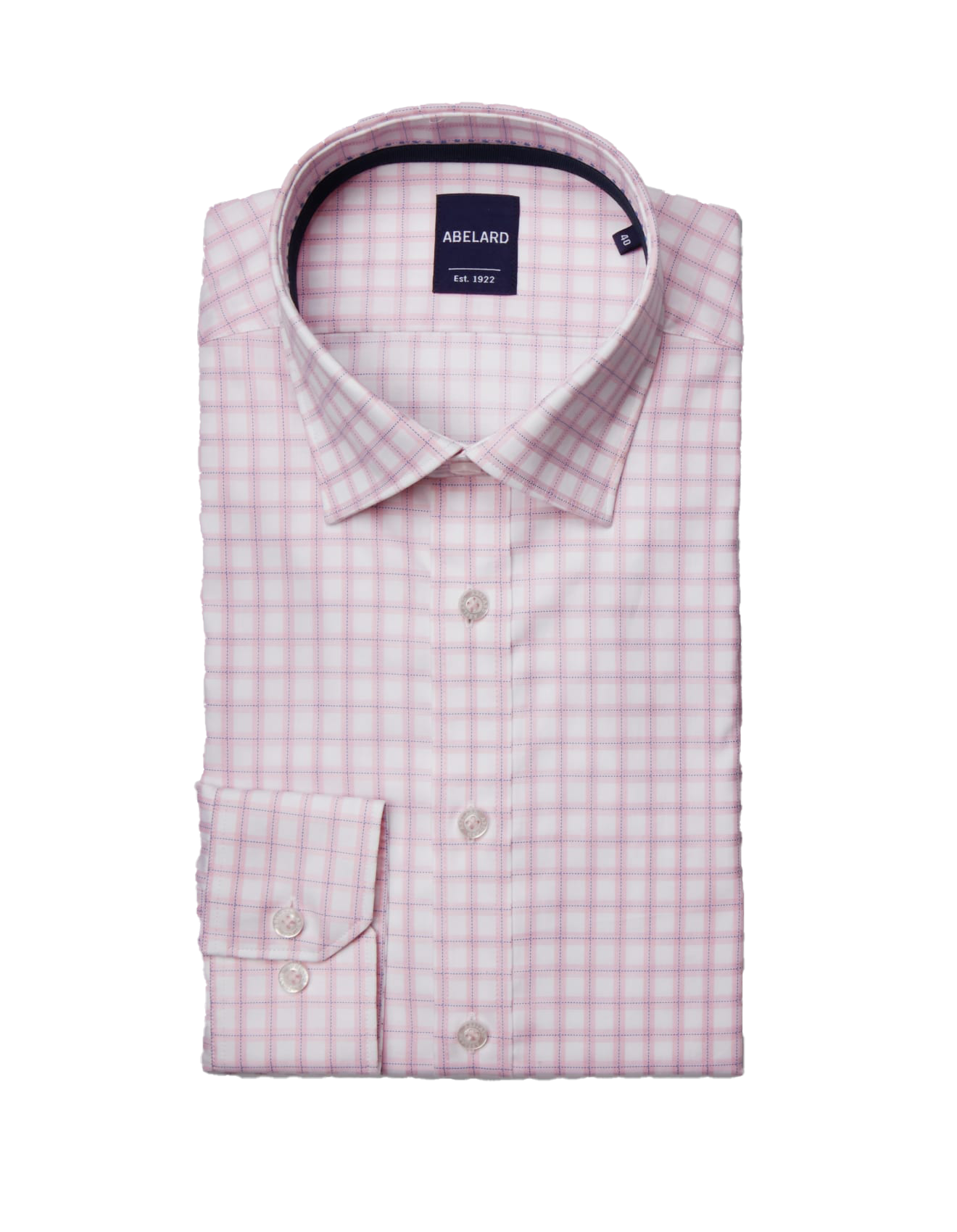 Abelard Slim Single Cuff Check Shirt Pink