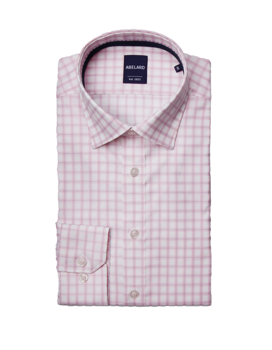 Abelard Slim Single Cuff Check Shirt Pink