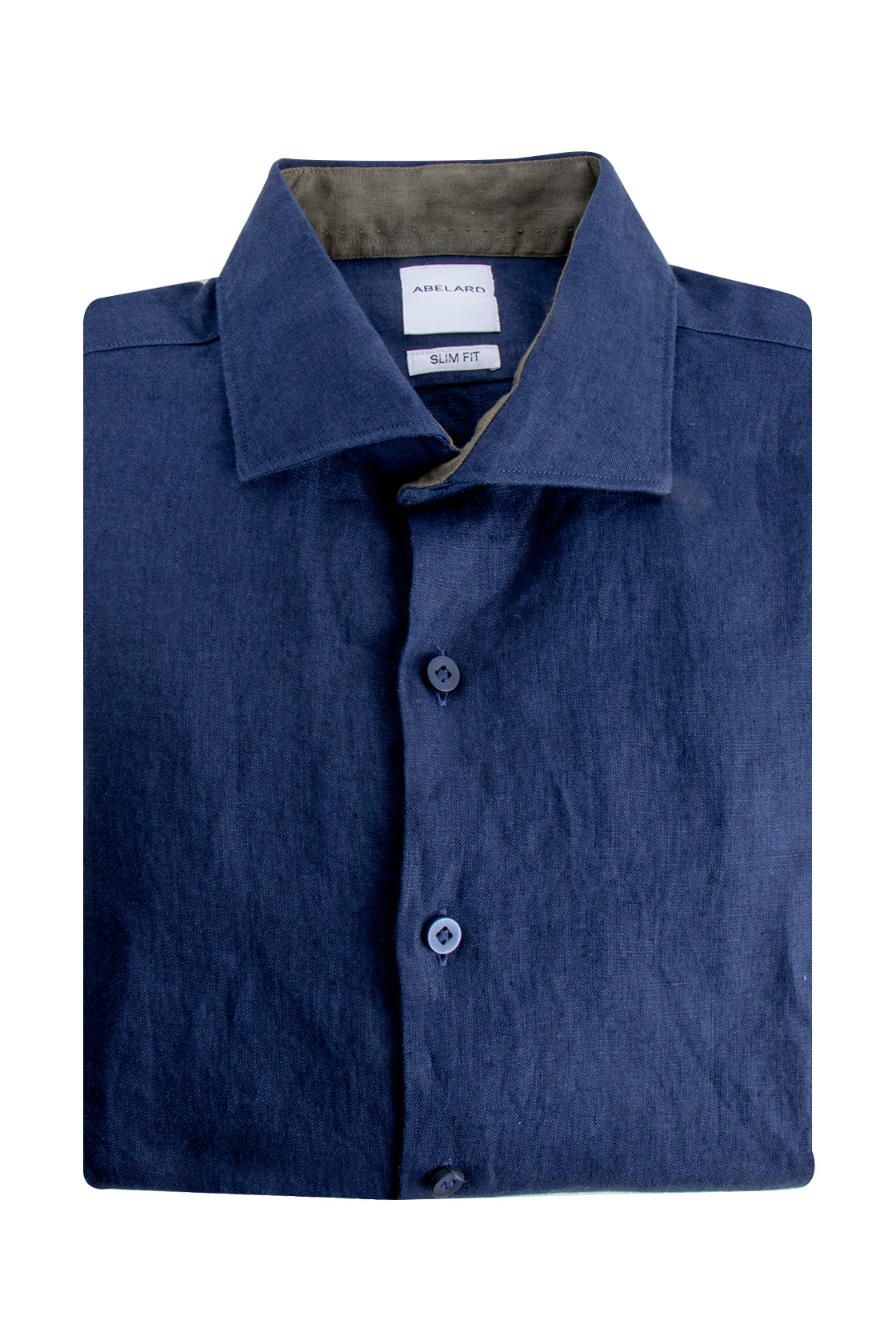 Abelard Slim Single Cuff European Linen Shirt Navy