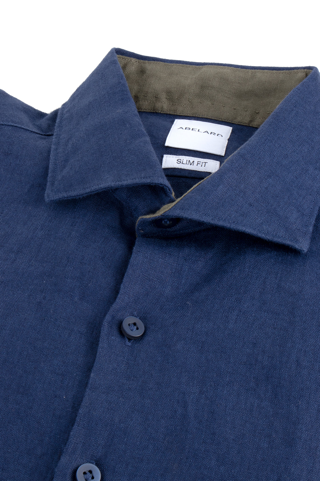 Abelard Slim Single Cuff European Linen Shirt Navy