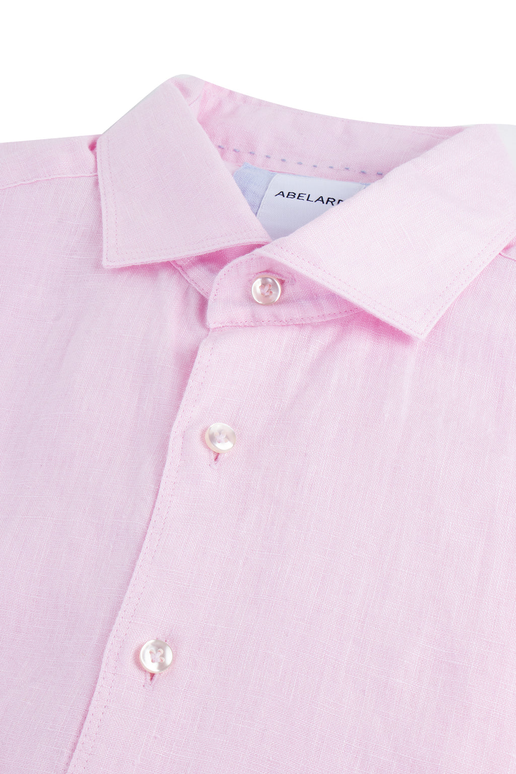 Abelard Slim Single Cuff European Linen Shirt Pink
