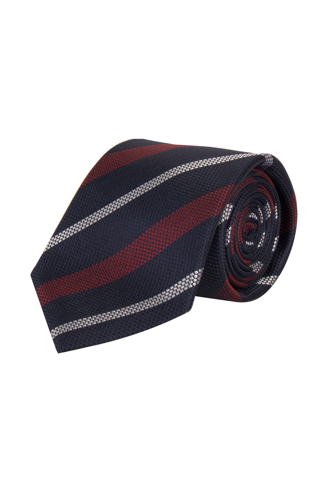 Abelard Stripe Silk Tie Navy