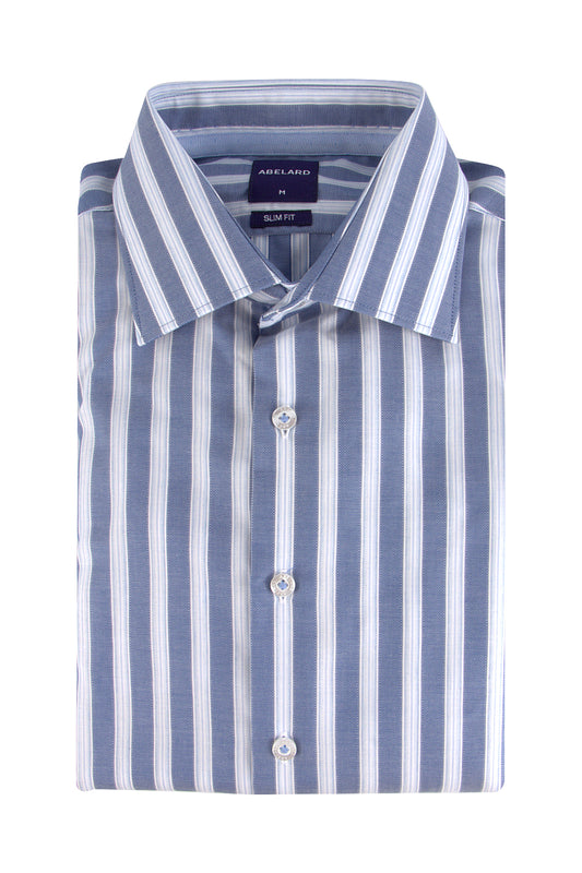 Abelard Treviso Stripe Slim Shirt Blue