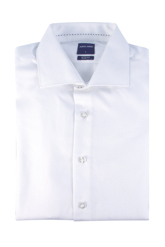 Abelard Zegni Zig-Zag Twill Slim Shirt White