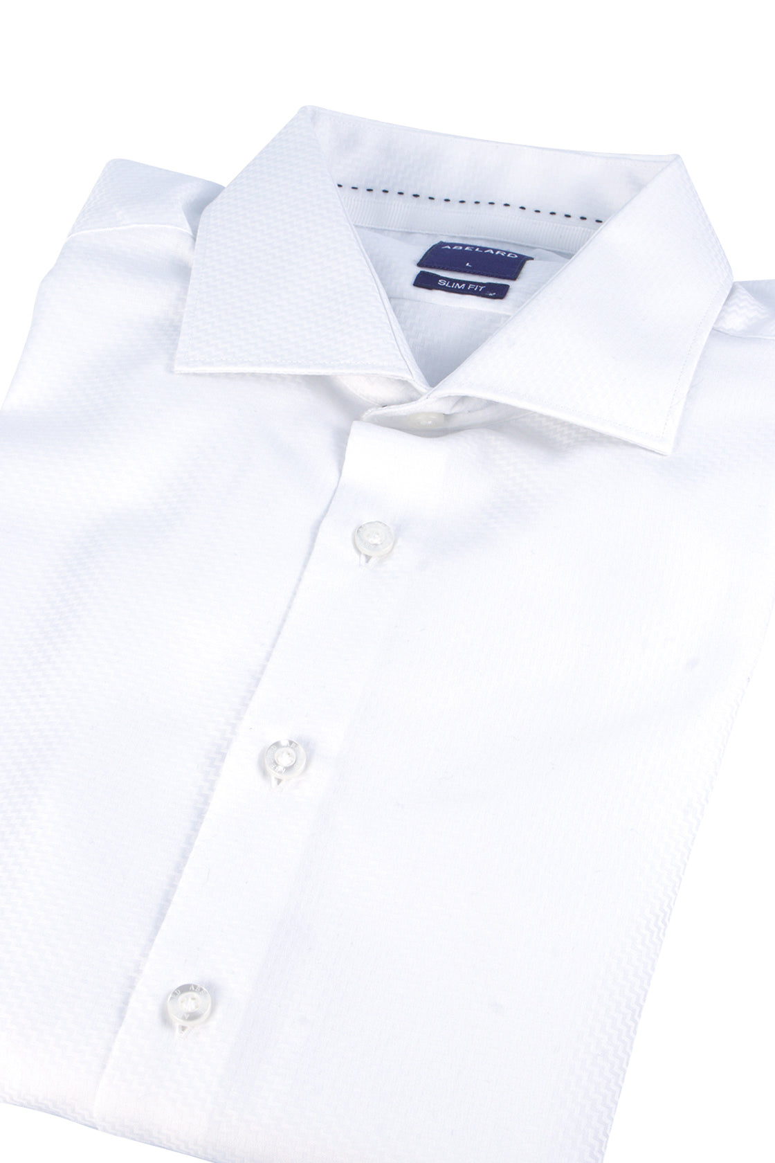 Abelard Zegni Zig-Zag Twill Slim Shirt White