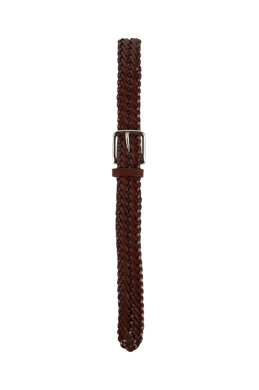 Anderson's Woven Leather Belt Brown