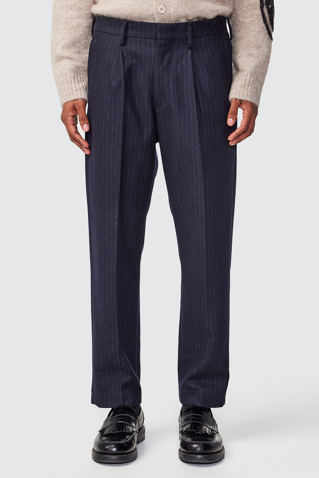 NN.07 Bill 1630 Trousers 34L Navy Stripe