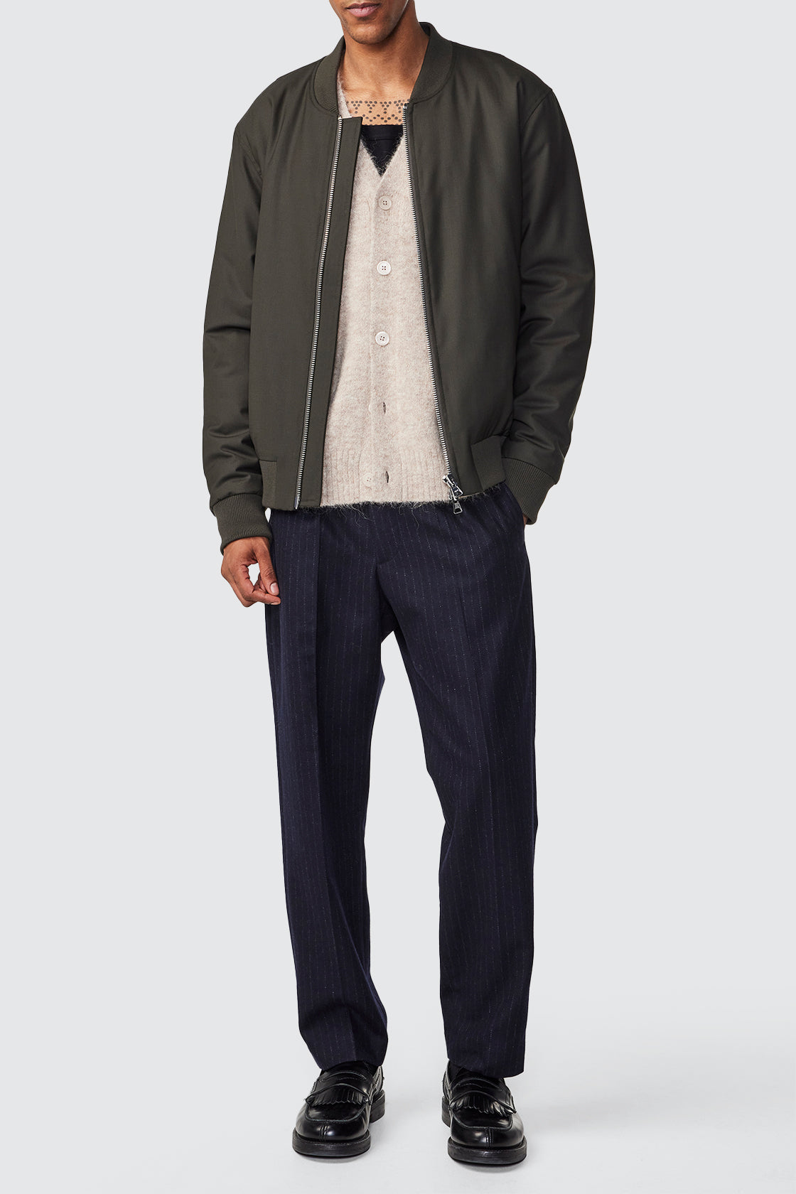 NN.07 Bill 1630 Trousers 34L Navy Stripe