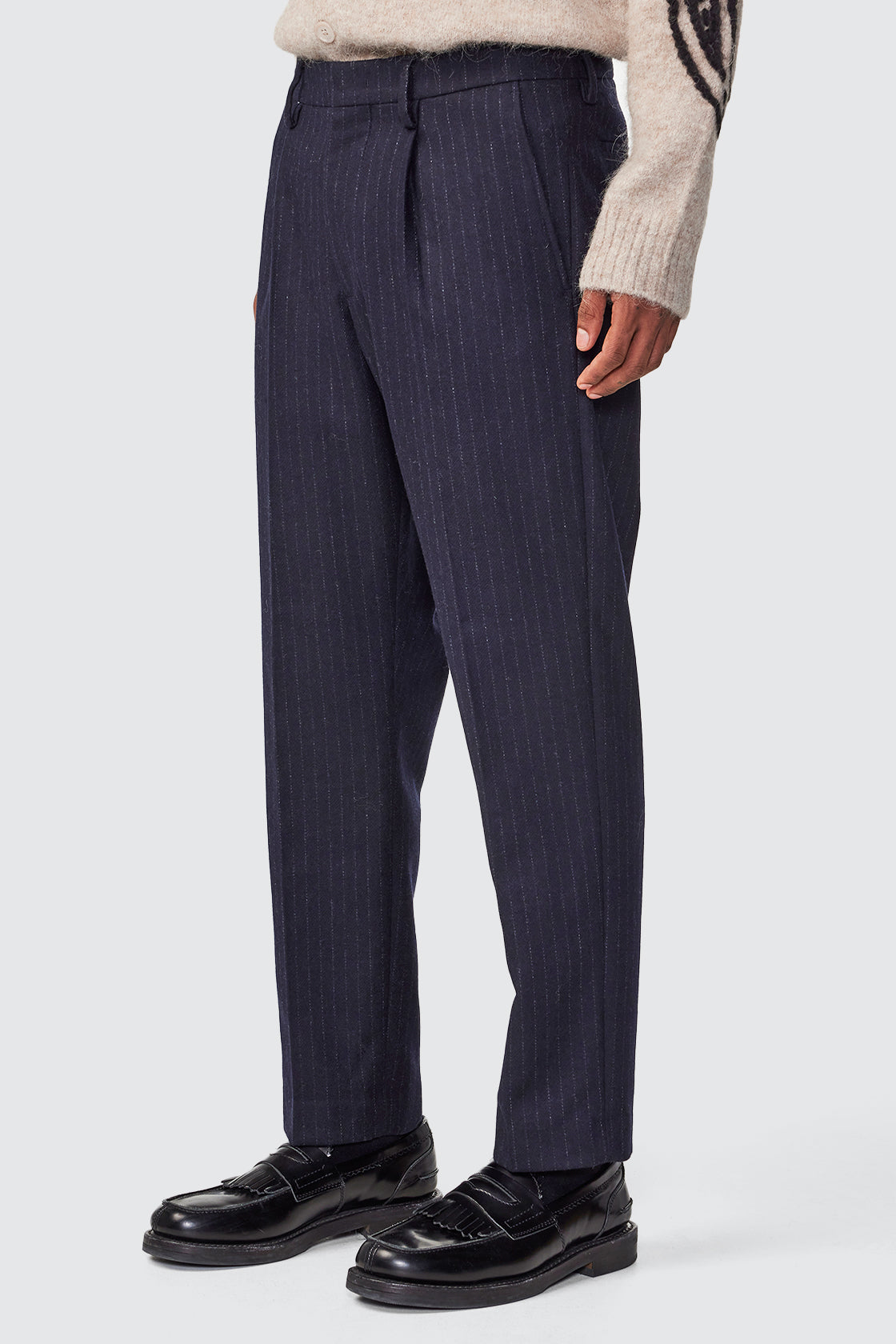 NN.07 Bill 1630 Trousers 34L Navy Stripe