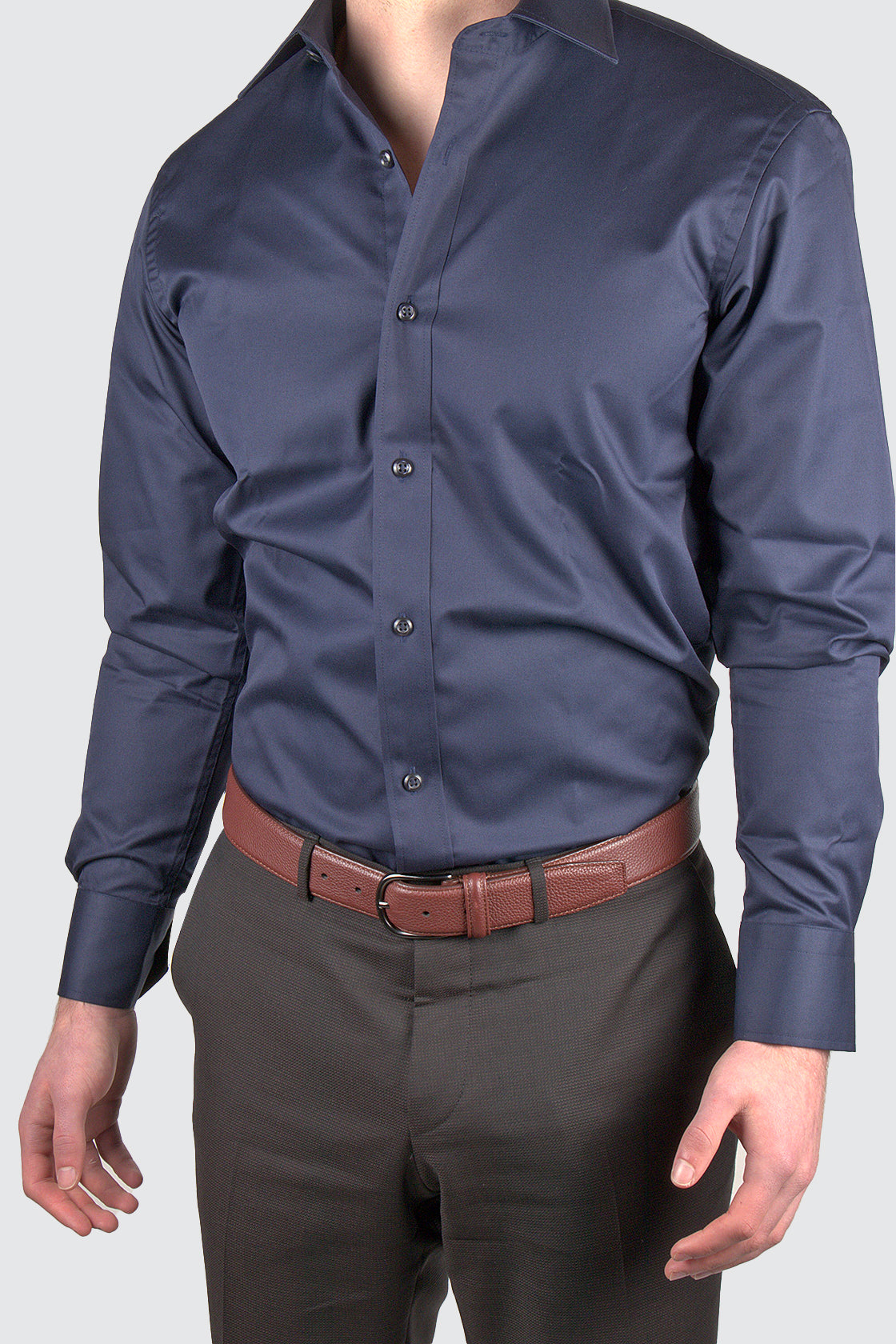 Boston Liberty Business LS Single Cuff Shirt Navy
