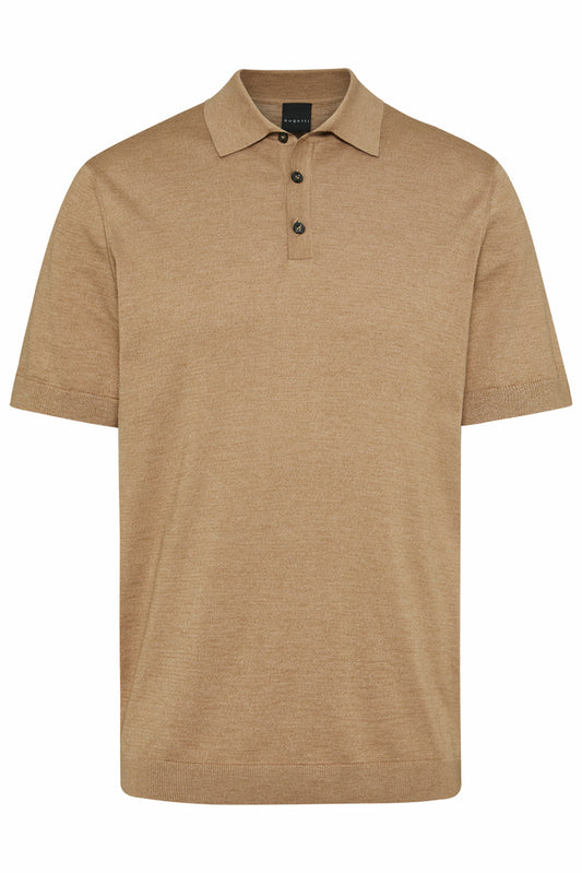 Bugatti 7100 SS Knit Polo Tan