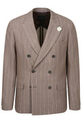 Bugatti Double Breasted Stripe Sportscoat Dark Beige