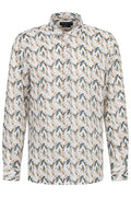 Bugatti Feather Pattern Casual Shirt White