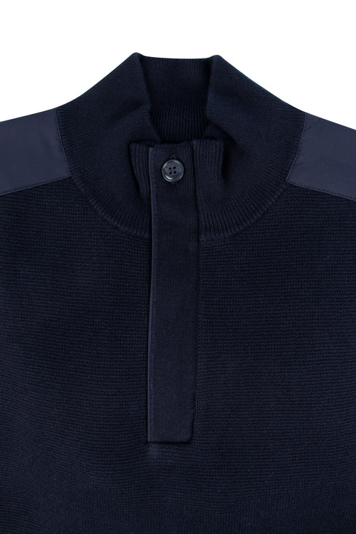 Bugatti 1/4 Zip Knit Navy