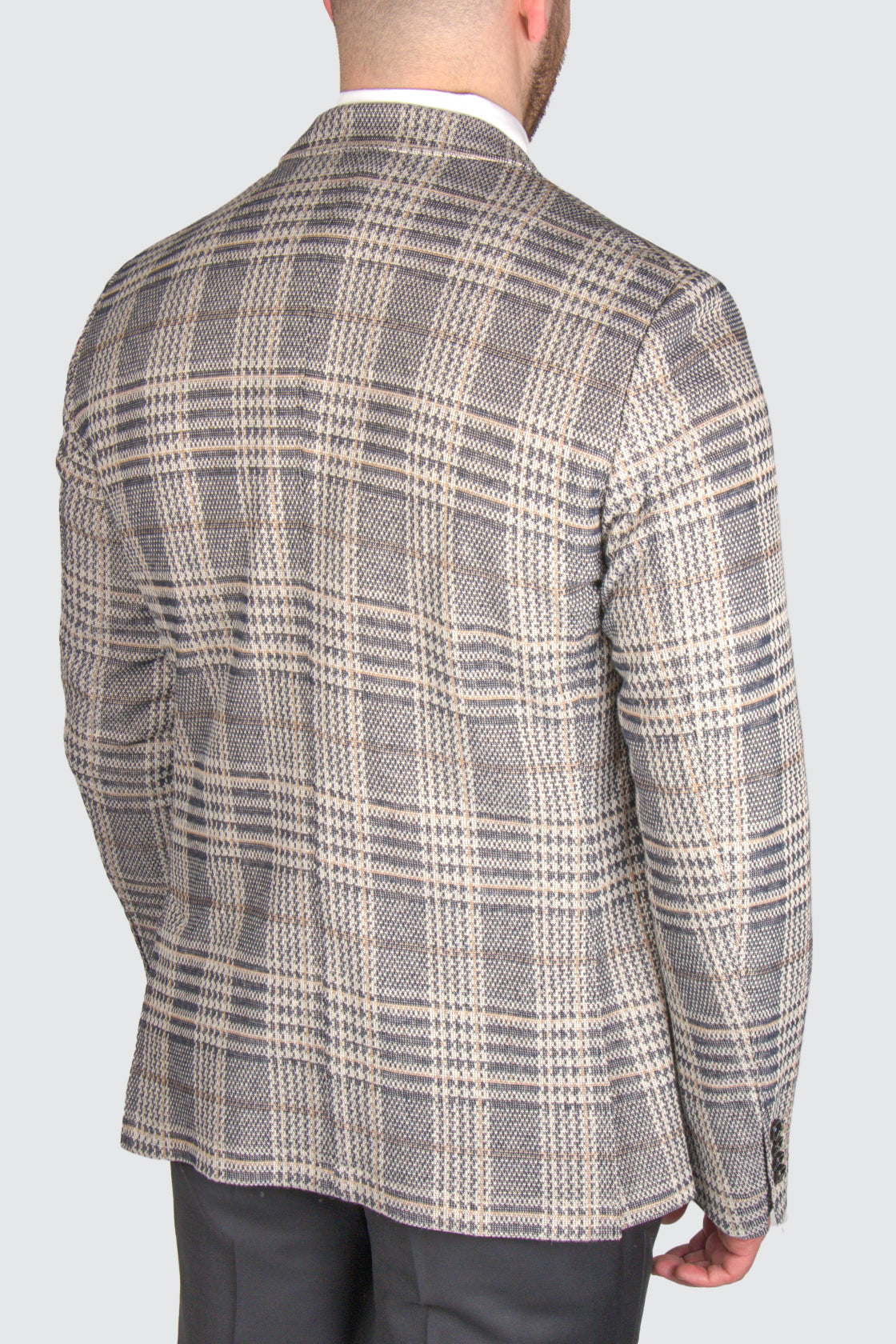 Bugatti Check Jacket Lt Grey/Tan