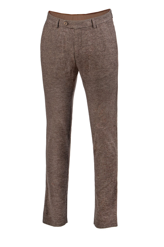 Bugatti Micro Check Sports Trouser Brown