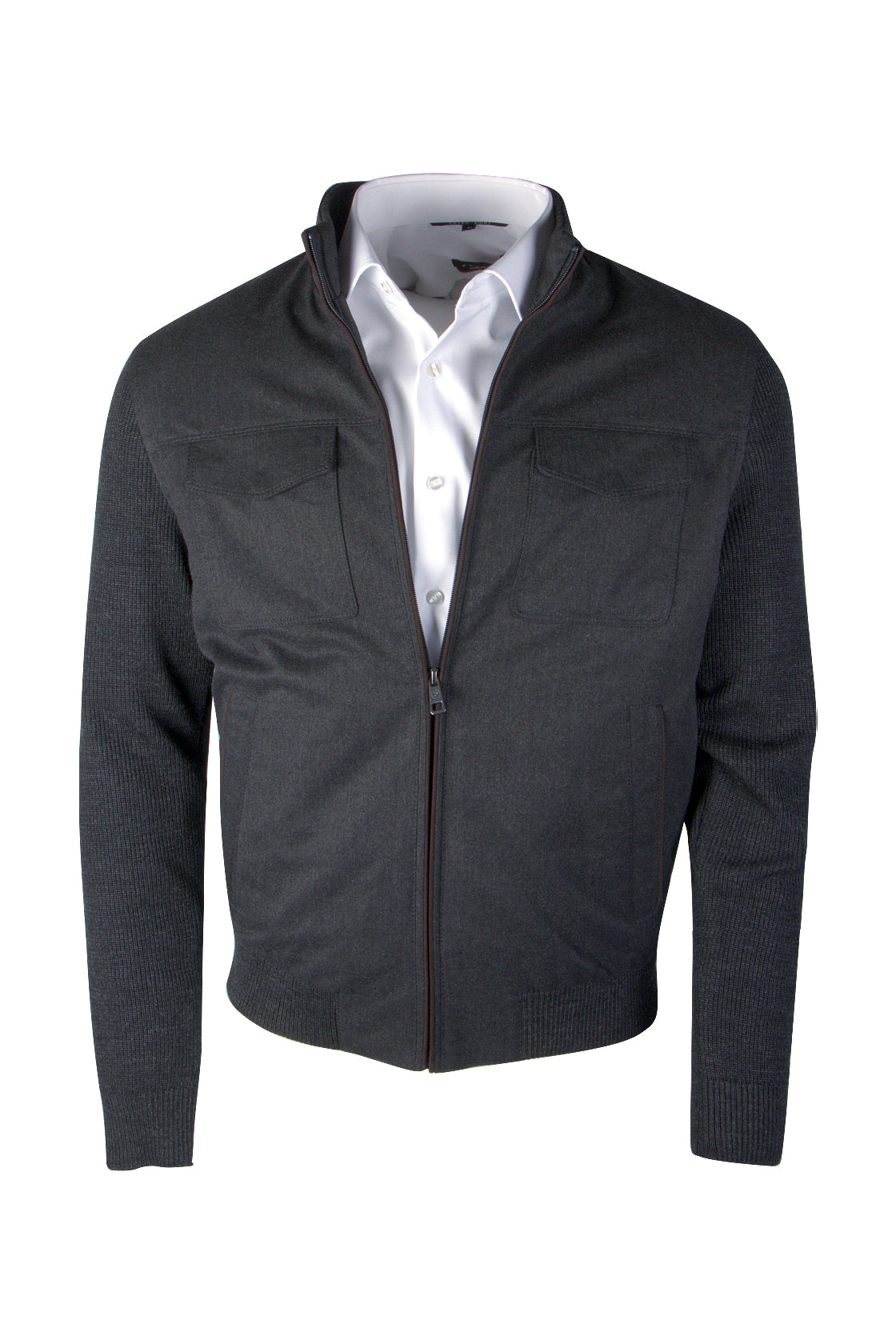 Bugatti Knit Jacket Charcoal